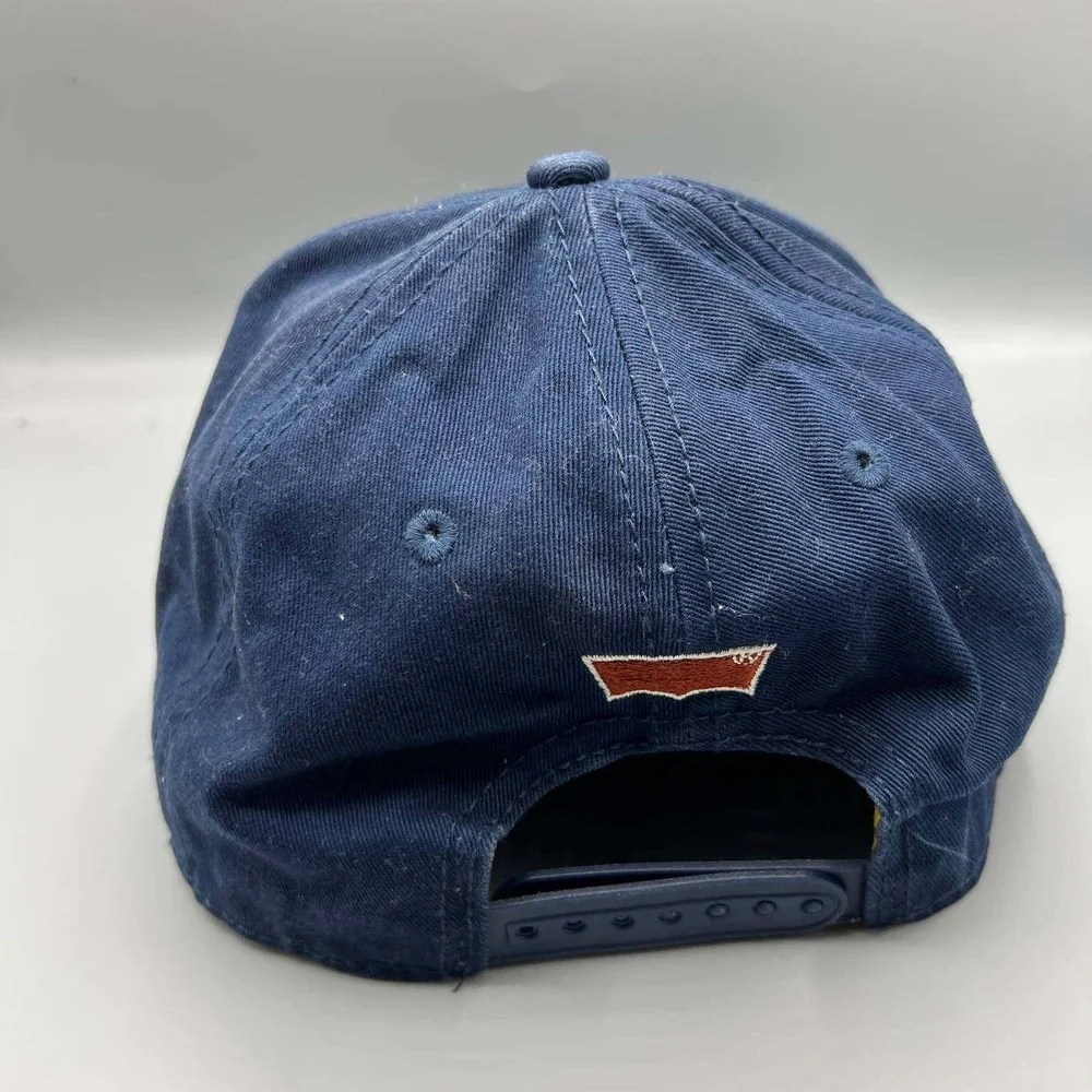 California Bear Hat Men Navy‎ Yellow Embroidered Levi's Snap Back Cap